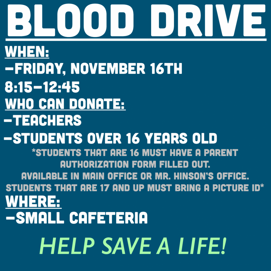 Blood Drive Friday 11/16
